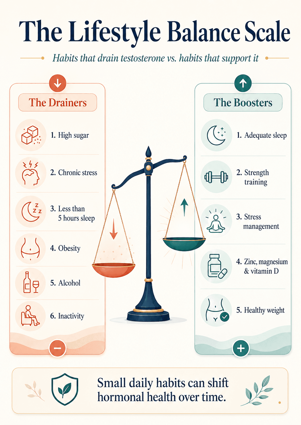 testosterone lifestyle balance scale