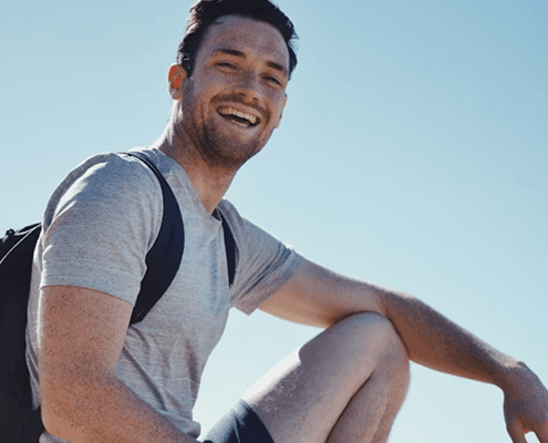 Man outdoors smiling