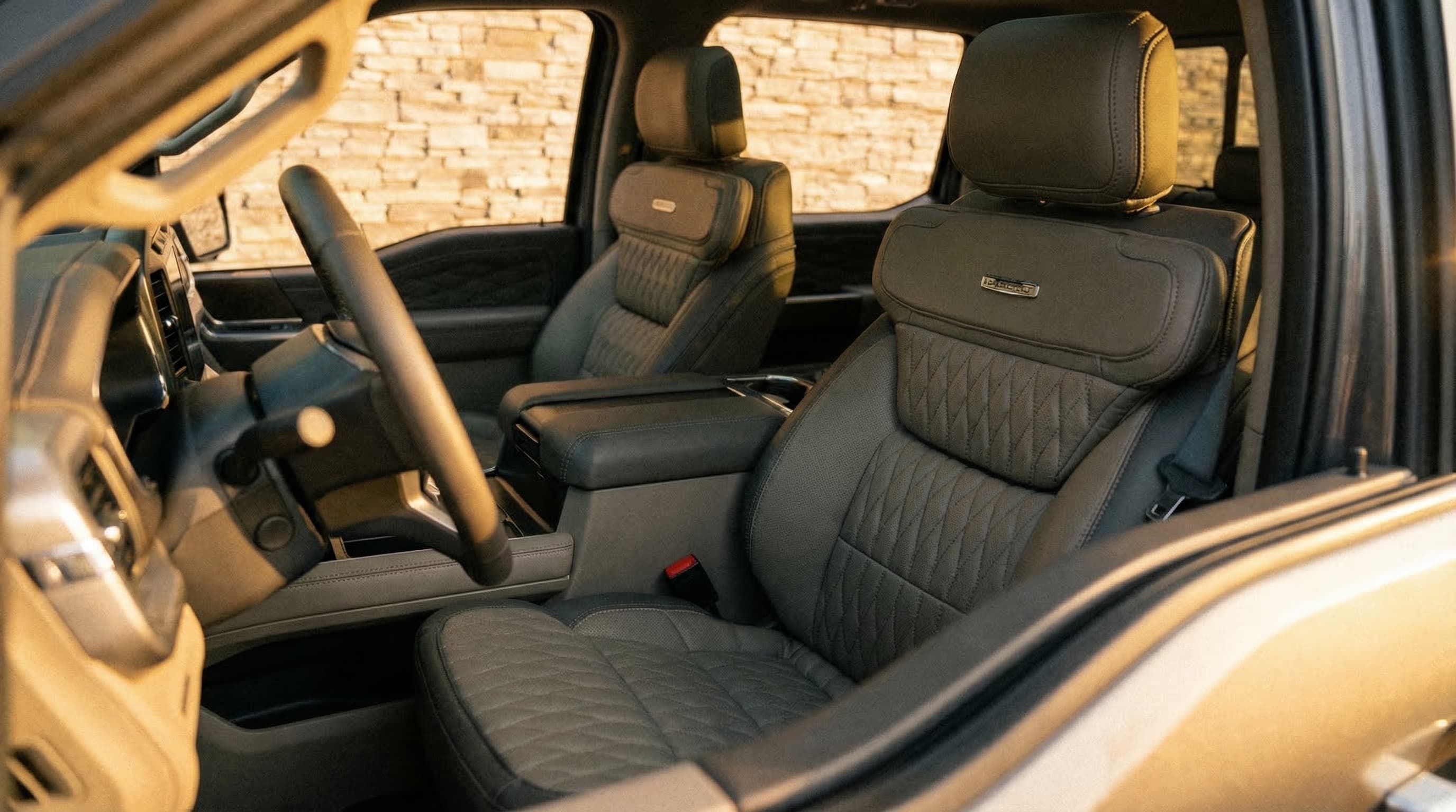 F-450 Limited interior — premium tan leather seats
