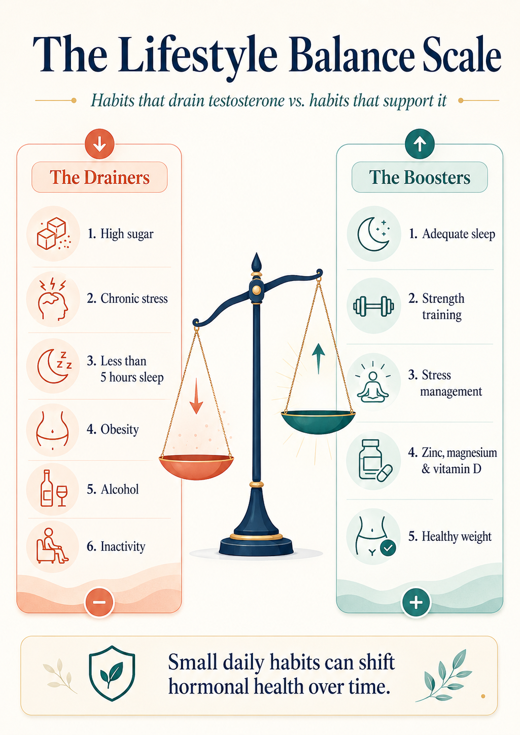 testosterone lifestyle balance scale